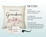 Personalised Reserved For Grandma Cushion Gift Printed Name Design - Cushion Throw Pillow Gift For Nan Nanny Granny Christmas Gift CS053