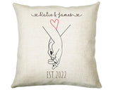 Personalised Holding Hands Gift Cushion Two Years Custom Design Gift Present - Wedding Cushion Pillow Gift STC0099