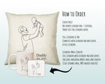 First Fathers Day Cushion Personalised Gift for Dad - Our 1st First Fathers Day Gift For Daddy - Dad and Baby Gift from Newborn SMC001
