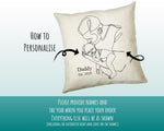 First Fathers Day Cushion Personalised Gift for Dad - Our 1st First Fathers Day Gift For Daddy - Dad and Baby Gift from Newborn SMC002