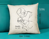First Fathers Day Cushion Personalised Gift for Dad - Our 1st First Fathers Day Gift For Daddy - Dad and Baby Gift from Newborn SMC002