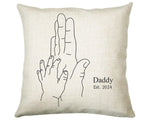 First Fathers Day Cushion Personalised Gift for Dad - Our 1st First Fathers Day Gift For Daddy - Dad and Baby Gift from Newborn SMC003