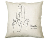 First Fathers Day Cushion Personalised Gift for Dad - Our 1st First Fathers Day Gift For Daddy - Dad and Baby Gift from Newborn SMC003