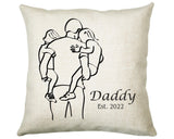 Fathers Day Cushion Personalised Gift for Dad - Established Date Fathers Day Gift For Daddy - Dad and Kids Gift from Son Daughter SMC004