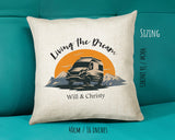 Personalised Caravan Camping Lovers Cushion Gift Mountains Sunset Design For Caravan Motorhome Owners Enthusiasts CS197