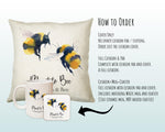 Personalised 2nd Wedding Anniversary Meant To Bee Cushion Gift - Cotton Anniversary Bumble Bee Cushion Throw Pillow Gift For Him Her CS115