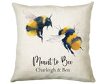 Personalised 2nd Wedding Anniversary Meant To Bee Cushion Gift - Cotton Anniversary Bumble Bee Cushion Throw Pillow Gift For Him Her CS115