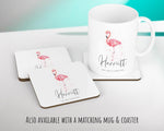 Personalised Pink Flamingo Cushion Gift Printed Name Design - Cushion Throw Pillow Gift For Mum Dad Friend Bedroom Birthday Christmas CS422
