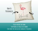 Personalised Pink Flamingo Cushion Gift Printed Name Design - Cushion Throw Pillow Gift For Mum Dad Friend Bedroom Birthday Christmas CS422