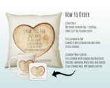 Personalised 5th Wooden Anniversary Cotton Gift Cushion 5 Years Custom Design Gift Valentines Present - Wedding Cushion Pillow Gift CS385