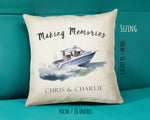 Personalised Boat Cushion Gift Making Memories Printed Name Watercolour Design Cushion Throw Pillow Gift For Him Her Christmas Gift CS370