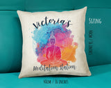 Personalised Meditation Station Yoga Cushion Gift Printed Name Design Cushion Throw Pillow Gift For Him Her Christmas Gift CS361