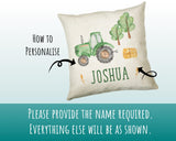 Personalised Tractor Cushion Gift Printed Name Design - Pillow Gift For Girls Boys Nursery Bedroom Farm Animal Decor Birthday Gift CS297