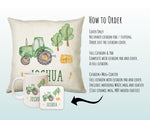 Personalised Tractor Cushion Gift Printed Name Design - Pillow Gift For Girls Boys Nursery Bedroom Farm Animal Decor Birthday Gift CS297