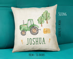 Personalised Tractor Cushion Gift Printed Name Design - Pillow Gift For Girls Boys Nursery Bedroom Farm Animal Decor Birthday Gift CS297