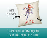 Personalised Football Cushion Gift Printed Name Design - Custom Sport Decor CS287