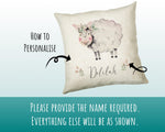 Personalised Sheep Cushion Gift Printed Name Design - Pillow Gift For Girls Boys Nursery Bedroom Farm Animal Decor Birthday Gift CS283