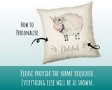 Personalised Sheep Cushion Gift Printed Name Design - Pillow Gift For Girls Boys Nursery Bedroom Farm Animal Decor Birthday Gift CS283