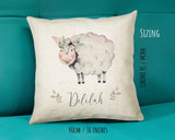 Personalised Sheep Cushion Gift Printed Name Design - Pillow Gift For Girls Boys Nursery Bedroom Farm Animal Decor Birthday Gift CS283