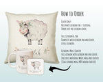 Personalised Sheep Cushion Gift Printed Name Design - Pillow Gift For Girls Boys Nursery Bedroom Farm Animal Decor Birthday Gift CS283