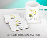 Personalised Digger Cushion Gift Boys Bedroom Printed Name Design - Pillow Gift For Girls Boys Nursery Decor Gift CS260