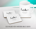 Personalised New York City Watercolour Anniversary Cushion Custom Design Gift Valentines Present - Wedding Cushion Pillow Gift CS259