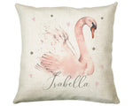 Personalised Swan Cushion Gift Printed Name Design - Pillow Gift For Girls Boys Nursery Bedroom Decor Birthday Gift CS255