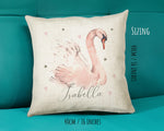 Personalised Swan Cushion Gift Printed Name Design - Pillow Gift For Girls Boys Nursery Bedroom Decor Birthday Gift CS255