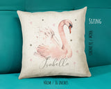 Personalised Swan Cushion Gift Printed Name Design - Pillow Gift For Girls Boys Nursery Bedroom Decor Birthday Gift CS255