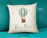 Personalised Baby Cushion New Baby Gift Hot Air Balloon Printed Name Design - Pillow Gift For Girls Boys Nursery Bedroom Decor Gift CS245