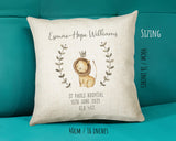 Personalised Baby Cushion New Baby Safari Theme Gift Printed Name Design - Pillow Gift For Girls Boys Nursery Bedroom Decor Gift CS235