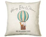 Personalised Baby Cushion New Baby Gift Hot Air Balloon Printed Name Design - Pillow Gift For Girls Boys Nursery Bedroom Decor Gift CS323