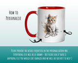 Cat Gift For Cat Lovers - Personalised Coffee Mug with Name - Cat Themed Gift for Cat Owner - Gift for Girls - Watercolour Warrior MGZ548