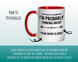 I'm Probably Thinking About Cars Mug Gift 11oz Coffee Mug Gift Idea For Car Enthusiast Racing Team Sport Motorsports For Him Her MG0295