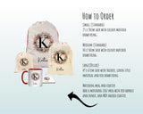 Personalised Large Initial Sack Name Xmas Stocking Gift Stocking Custom Named Sack Red Drawstring Christmas Decoration SK010