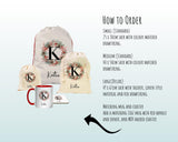 Personalised Large Initial Sack Name Xmas Stocking Gift Stocking Custom Named Sack Red Drawstring Christmas Decoration SK010