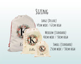 Personalised Large Initial Sack Name Xmas Stocking Gift Stocking Custom Named Sack Red Drawstring Christmas Decoration SK010