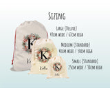 Personalised Large Initial Sack Name Xmas Stocking Gift Stocking Custom Named Sack Red Drawstring Christmas Decoration SK010
