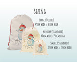 Personalised Large Christmas Snowman Sack Name Xmas Stocking Gift Stocking Sack Red Drawstring Christmas Decoration SK011