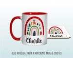 Personalised Large Christmas Sack Rainbow Name Xmas Stocking Gift Stocking Rudolph Sack Red Drawstring Christmas Decoration SK082
