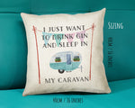Gin & Camping Lovers Cushion Gift Shabby Chic Design For Caravan Motorhome Owners Enthusiasts CS195