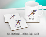 Personalised Mens Runner Cushion Gift For Him Boys Bedroom Printed Name Design - Birthday Pillow Gift Sport Running Decor CS273