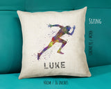 Personalised Mens Runner Cushion Gift For Him Boys Bedroom Printed Name Design - Birthday Pillow Gift Sport Running Decor CS273