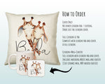 Personalised Giraffe Cushion Gift Printed Name Design - Cushion Throw Pillow Gift For Mum Dad Friend Bedroom Birthday Christmas Gift CS073