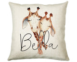 Personalised Giraffe Cushion Gift Printed Name Design - Cushion Throw Pillow Gift For Mum Dad Friend Bedroom Birthday Christmas Gift CS073