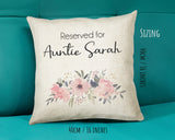 Personalised Reserved For Auntie Cushion Gift Printed Name Design - Cushion Throw Pillow Gift For Aunt Great Aunty Christmas Gift CS054