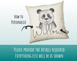 Personalised Panda Bear Cushion Gift Printed Name Design - Cushion Throw Pillow Gift For Boys Nursery Bedroom Birthday Christmas Gift CS028