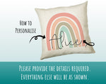 Personalised Rainbow Cushion Gift Printed Name Design - Cushion Throw Pillow Gift For Girls Mum Nan Sister Her Birthday Christmas Gift CS001