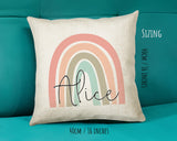Personalised Rainbow Cushion Gift Printed Name Design - Cushion Throw Pillow Gift For Girls Mum Nan Sister Her Birthday Christmas Gift CS001