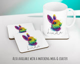 Personalised Neon Bunny Rabbit Cushion Gift Printed Name Design - Cushion Throw Pillow Gift For Bunnies Lover Nature CS302
